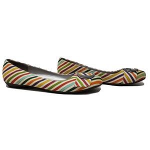 Dr Scholls Habit Women Striped Fabric Ballet Flats